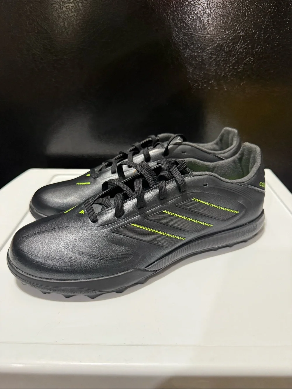 Adidas Copa Pure III League Turf Cleats Mens 7.5 Womens 8.5 Black Lemon JR2855